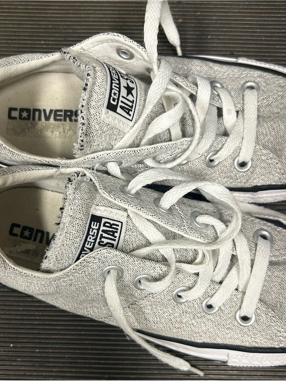 Converse Kids Low Top Sneakers in Light Gray and White